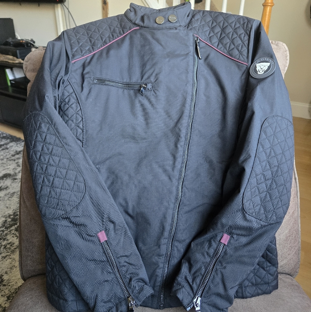 Jaguar Ladies Black Driving Performance Padded Motorcycle Jacket Size 6